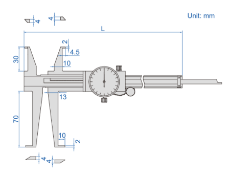 INSIZE 1376-200 INSIDE GROOVE DIAL CALIPER