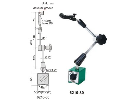 Insize 6210-80 Universal magnetic stand